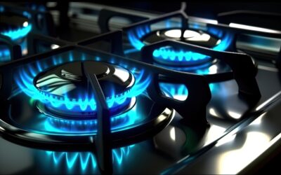 Mejores usos de gas LP en invierno contacto gaslink pedir gas lp - estufa cocina moderna llamas azules ardiendo creada tecnologia generativa al 400x250 - Blog Gaslink 2020